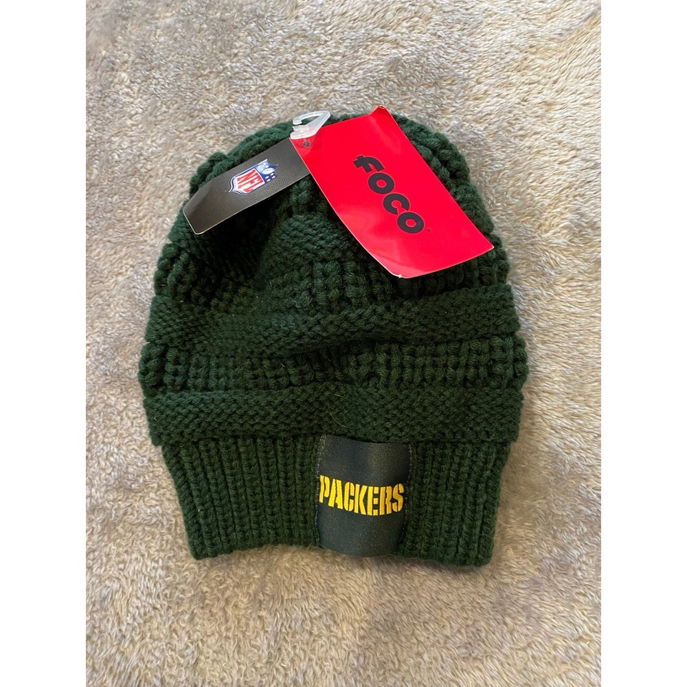 NFL Green Bay Packers Ponytail Beanie Knit Hat New Tag FOCO Football s3